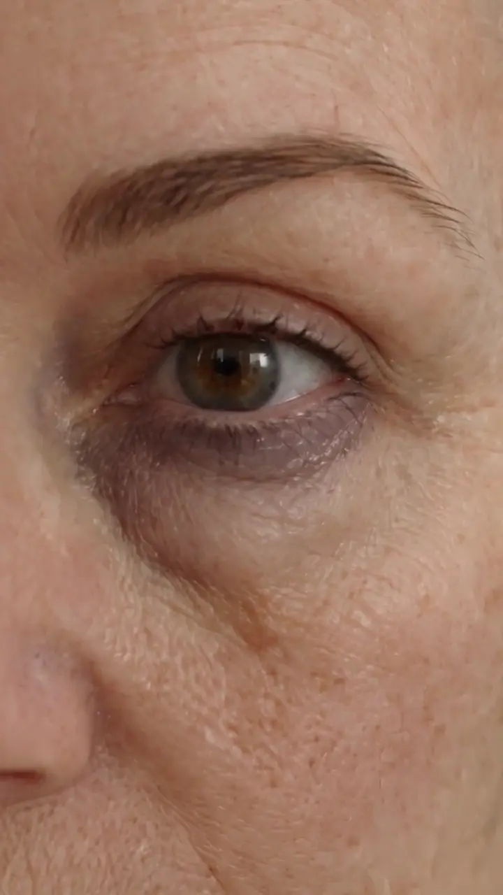 Nerola Retinol Repair Eye Cream advertisement: the jar, the outer packaging and the cold-metal applicator in use under the eye